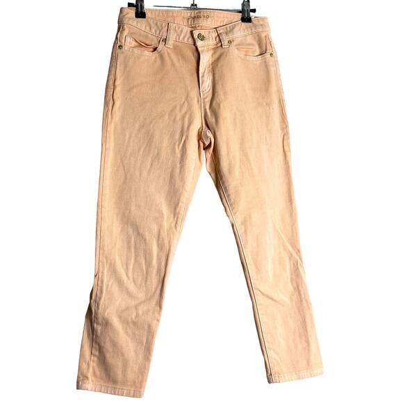 Michael Kors Jeans Women 4 Dusty Coral IZZY Cropped Skinny Pant Coastal Designer - Picture 1 of 14